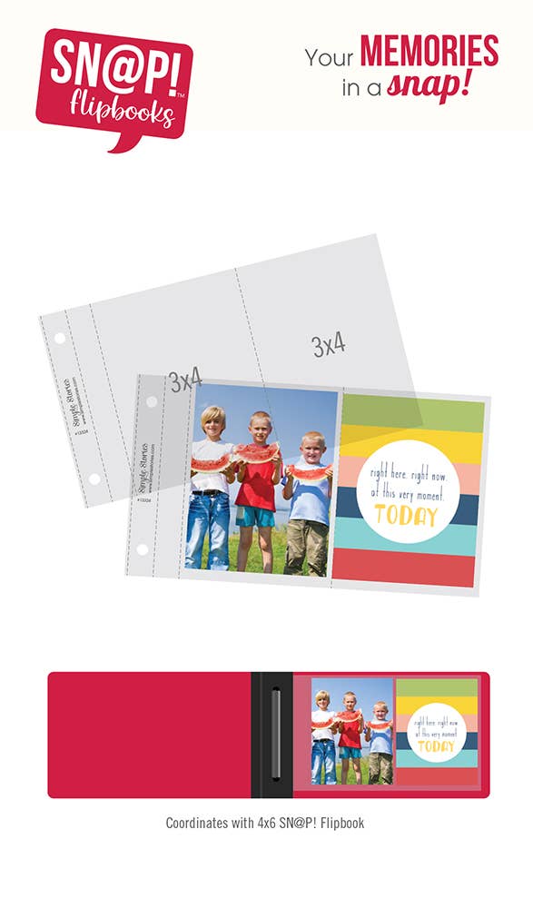 Simple Stories 4x6 SN@P! Flipbook Refill Pages - 3x4 Pack {T05}