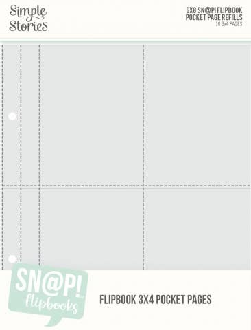 Simple Stories 6X8 SN@P! Flipbook Refill Pages - 3x4 Pack {T07}