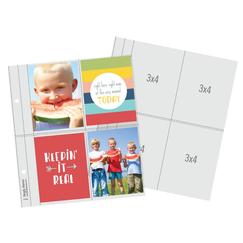 Simple Stories 6X8 SN@P! Flipbook Refill Pages - 3x4 Pack {T07}