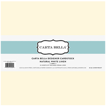 Carta Bella 12x12 Natural White 80lb. Linen Cardstock {B105}