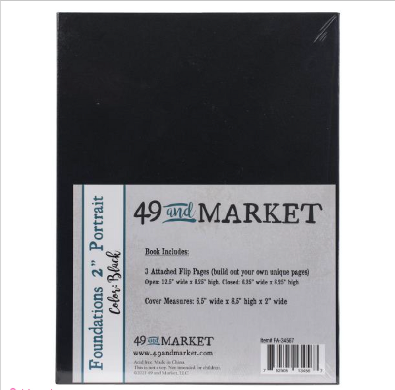 49 And Market Foundations 2 Landscape Album 6.5X8.5-Black