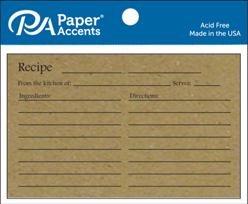 Paper Accents 4x6 Brown Bag Recipe Cards