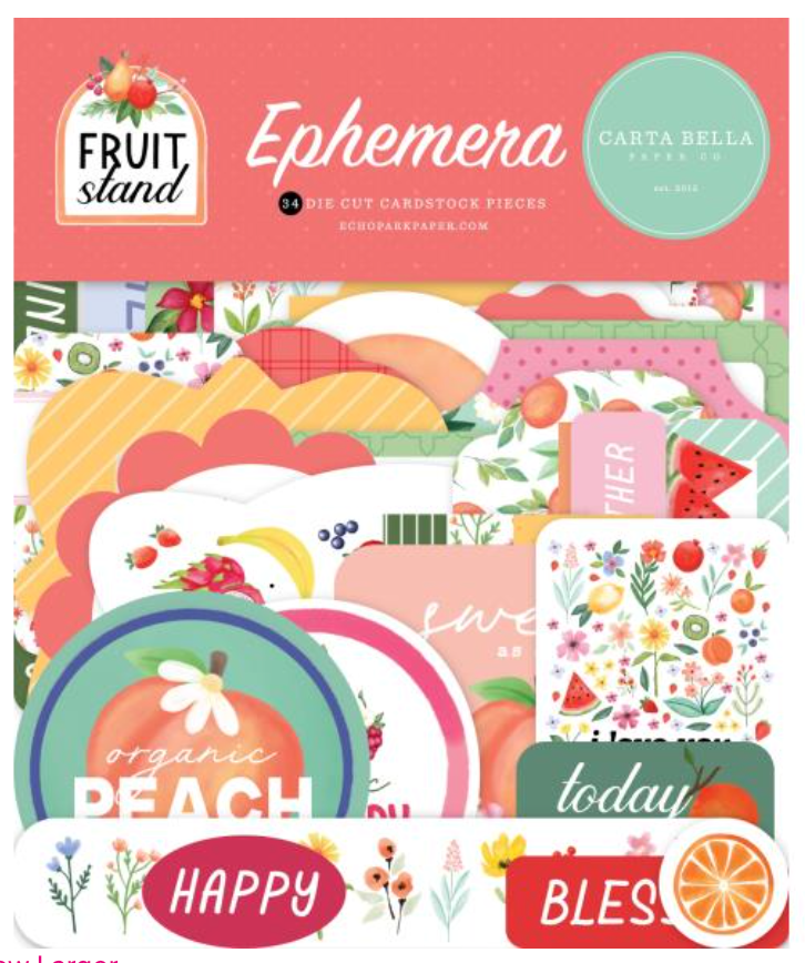 Carta Bella Fruit Stand Icons Ephemera