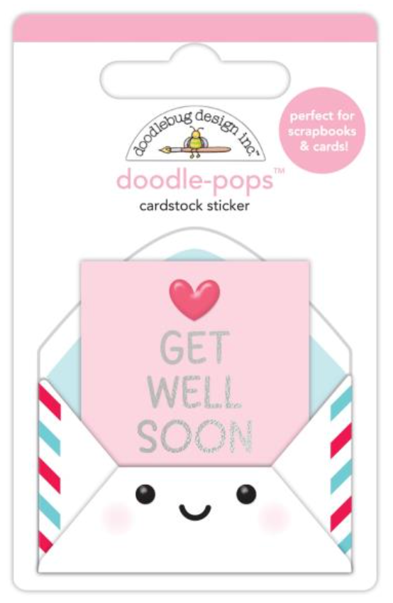 Doodlebug Happy Healing Get Well Soon 3D Doodle-Pops Sticker {G97}