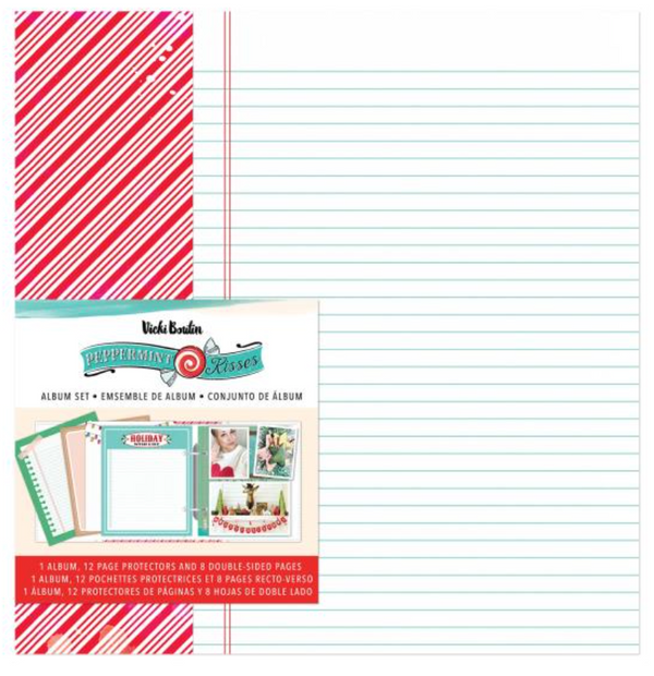 American Crafts Vicki Boutin 6X8 Peppermint Kisses Album Set {F507-F509}