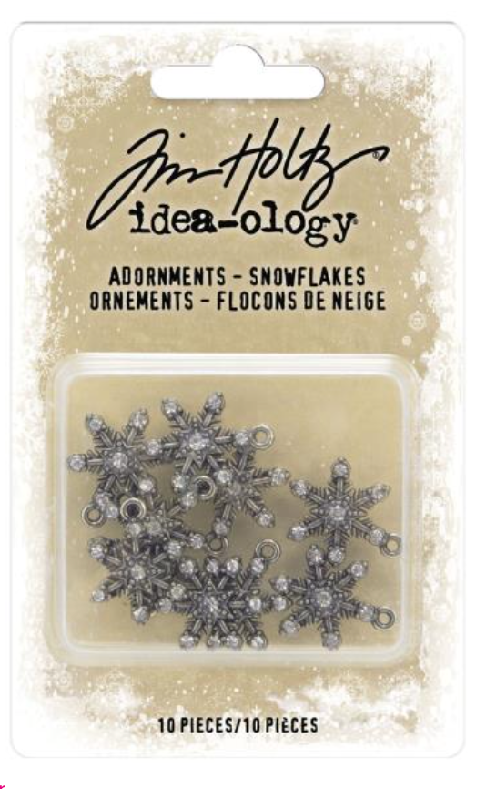 Tim Holtz Idea-Ology Silver Snowflake Metal Adornments {G148}