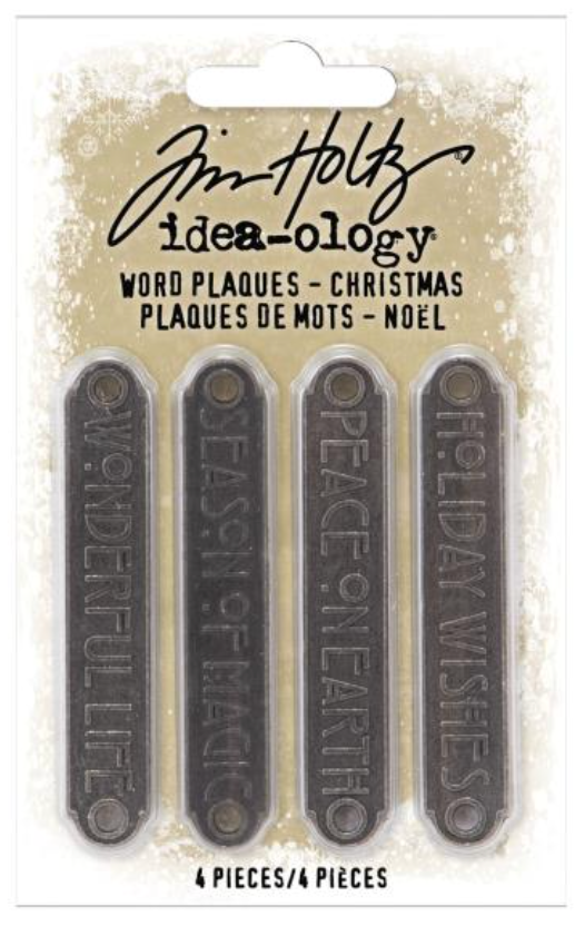 Tim Holtz Idea-Ology Metal Christmas Word Plaques  {G145}