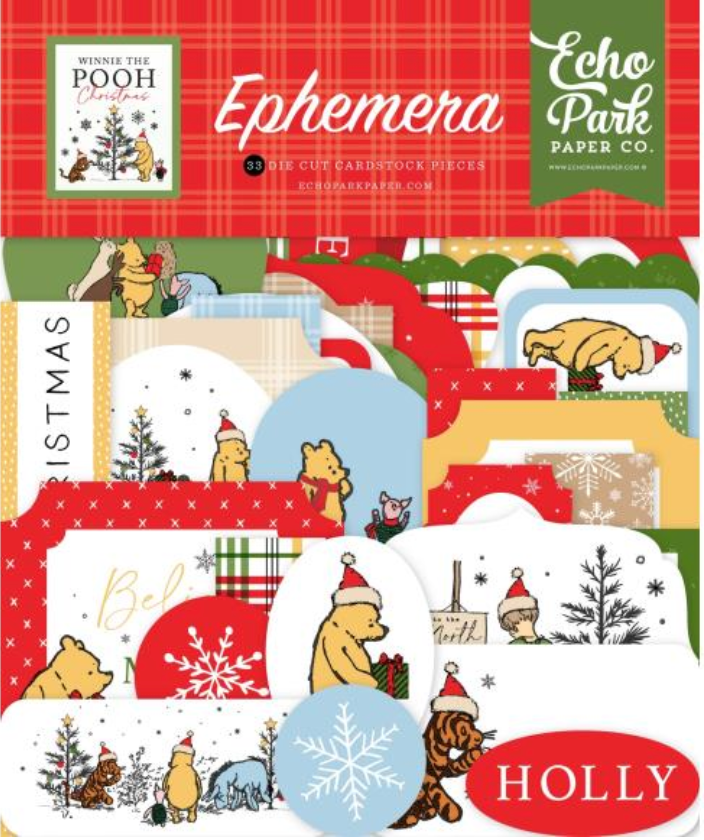 Echo Park Winnie the Pooh Christmas Icons Ephemera {D164}