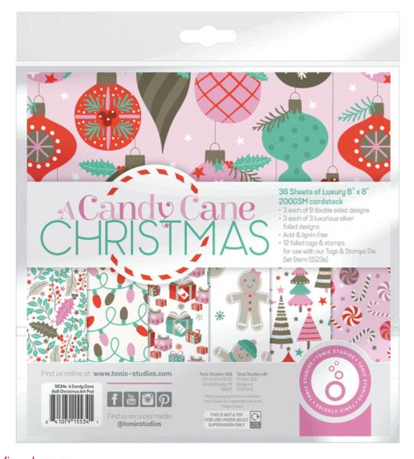 Tonic Studios 8x8 A Candy Cane Christmas Paper Pack {B705}