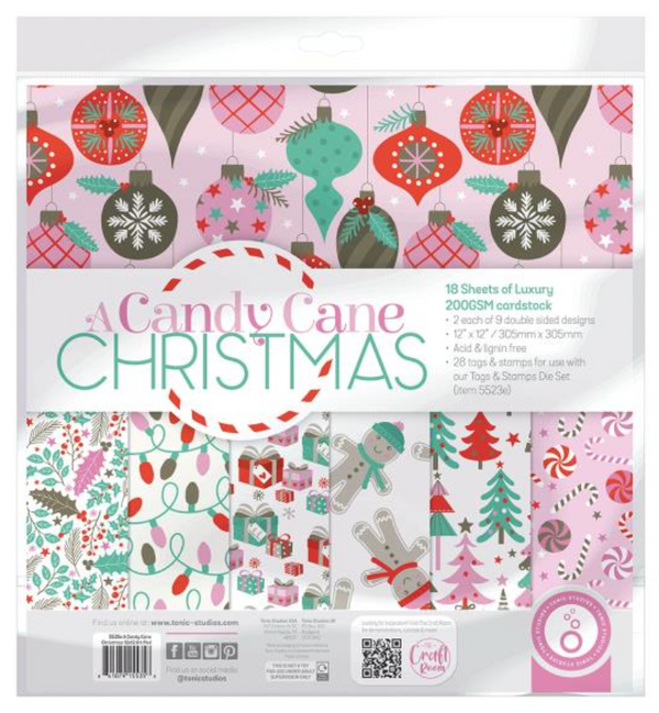 Tonic Studios 12x12 A Candy Cane Christmas Paper Pack {B202}