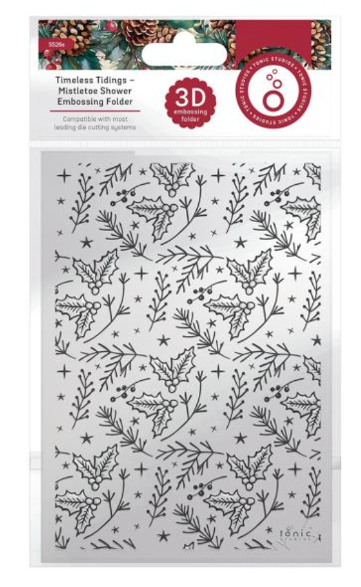 Tonic Studios 5x7 Mistletoe Shower 3D Embossing Folder {W116}