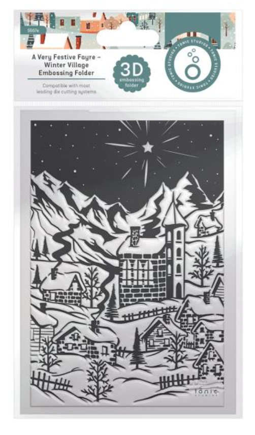 Tonic Studios 5x7 Winter Village 3D Embossing Folder {X152}