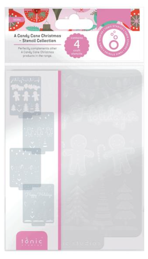 Tonic Studios 5x7 A Candy Cane Christmas Layering Stencil Set {X108}