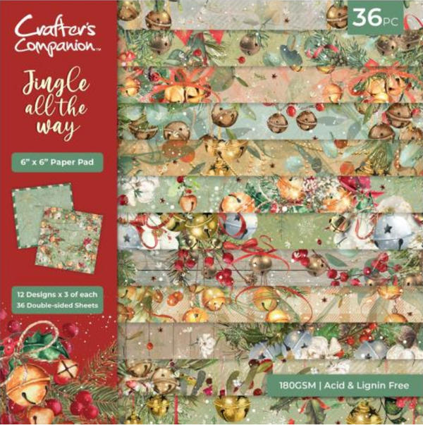 Crafter's Companion 6x6 Jingle all the Way Paper Pad