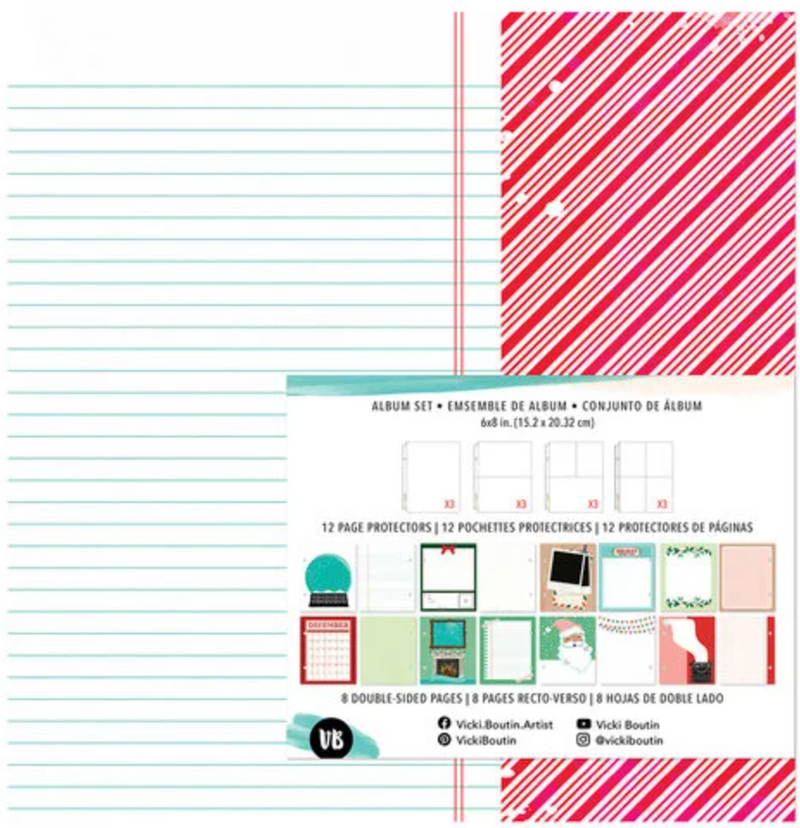 American Crafts Vicki Boutin 6X8 Peppermint Kisses Album Set {F507-F509}