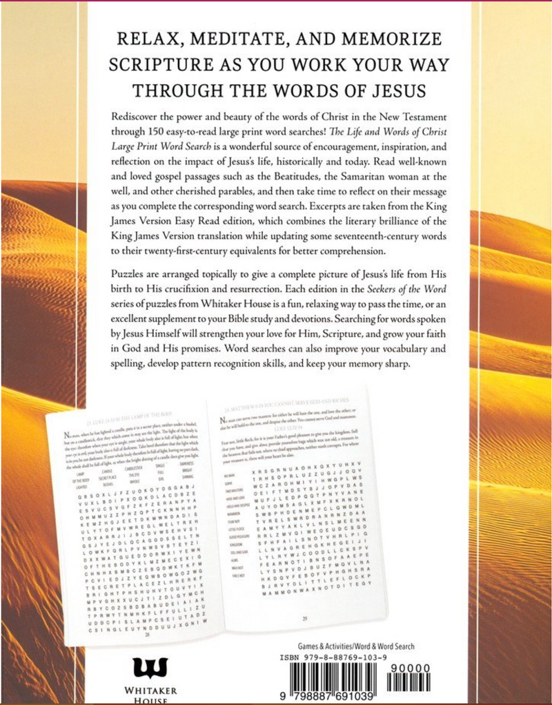 Choice Books The Life & Words of Christ Large Print Word Search {F501}