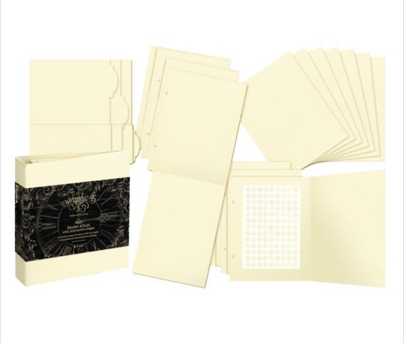 Graphic 45 Staples Ivory Binder Album with Interactive Pages {F510-F512}