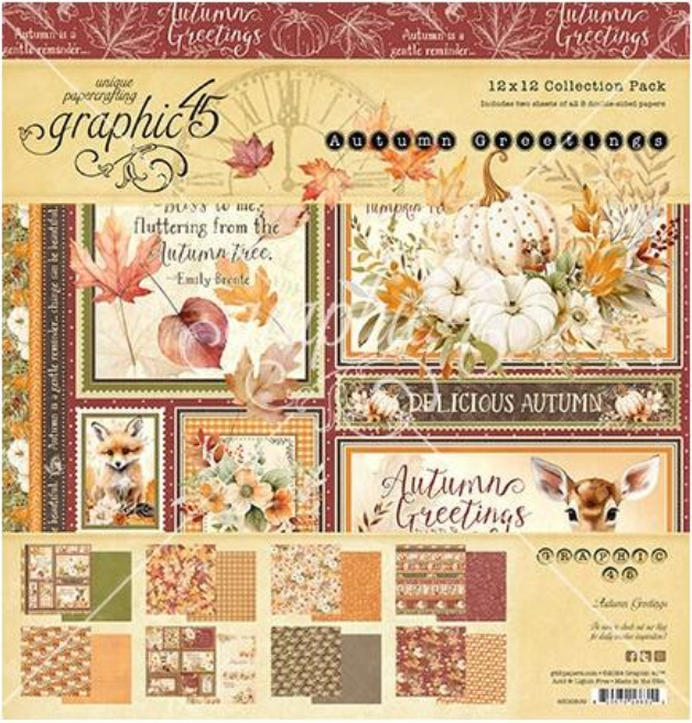 Graphic 45 12x12 Autumn Greetings Collection Pack