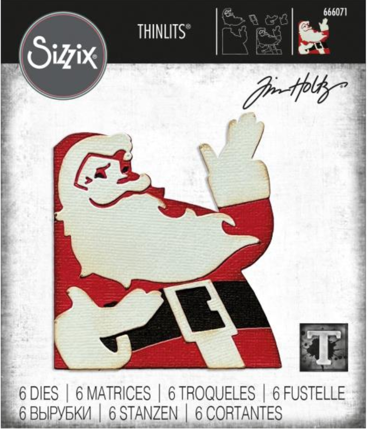 Sizzix Tim Holtz Retro Santa Thinlits Dies {W39-W40}