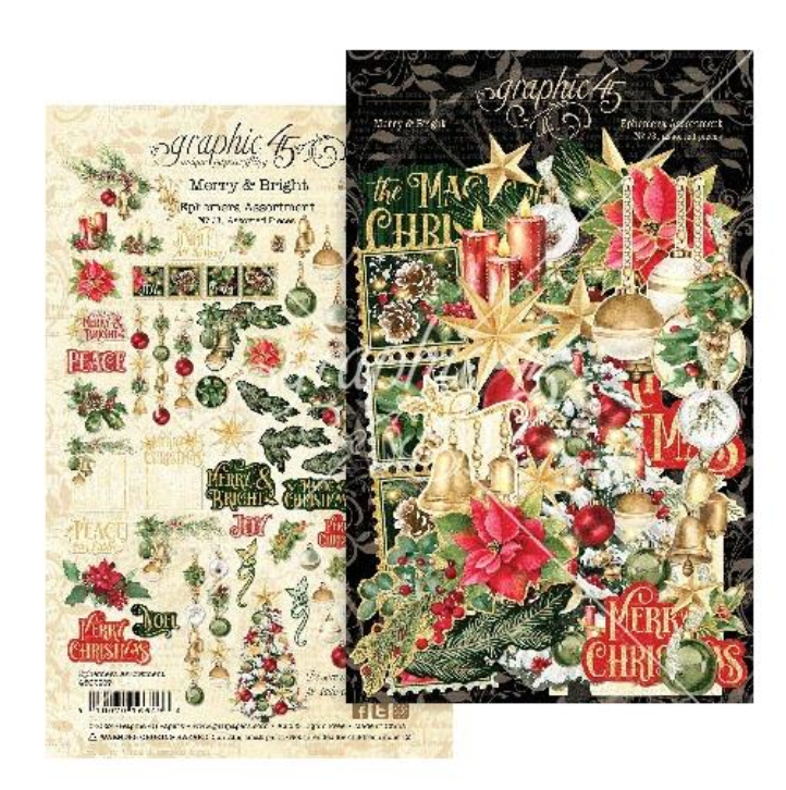 Graphic 45 Merry & Bight Ephemera Set {B216}