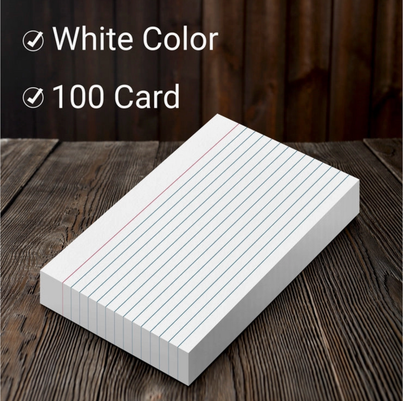 Three Leaf 3x5 White RULED Index Cards {B11}