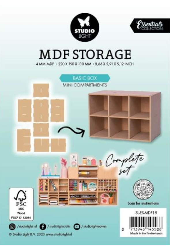 Studio Light Nr. 15 Basic Box Mini Compartment MDF Storage Essentials {C610}