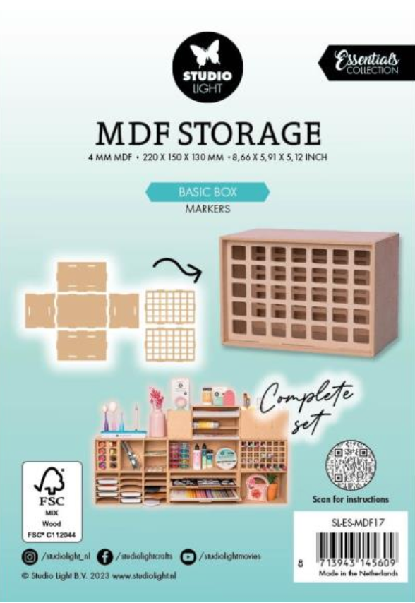 Studio Light Nr. 17 Basic Box Markers MDF Storage Essentials {F219}