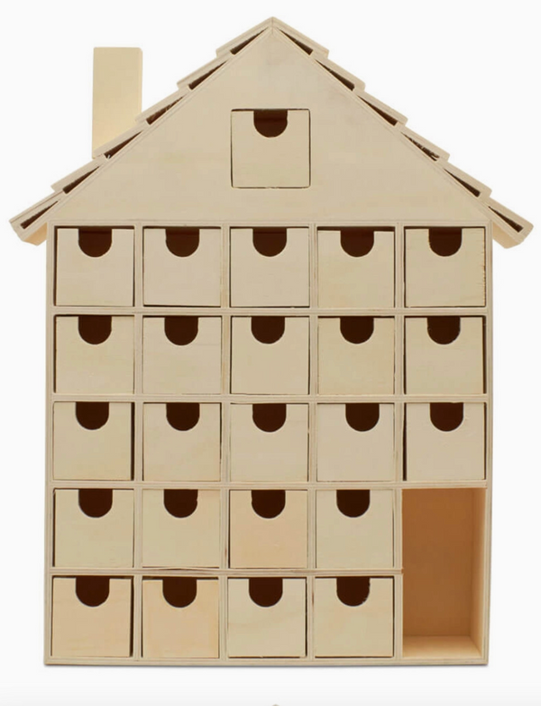 Woodpeckers Crafts Unfinished Wooden House Advent Calendar