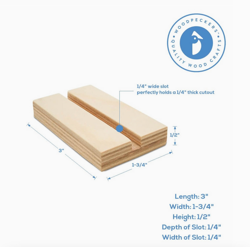 Woodpeckers Crafts 3" Unfinished Wooden Cutout Stand