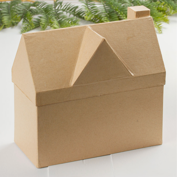 7.75" Paper Mache House Box