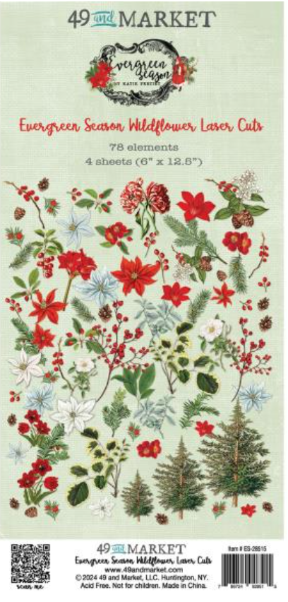 49 And Market Evergreen Season Wildflower Laser Cut Outs {B19}