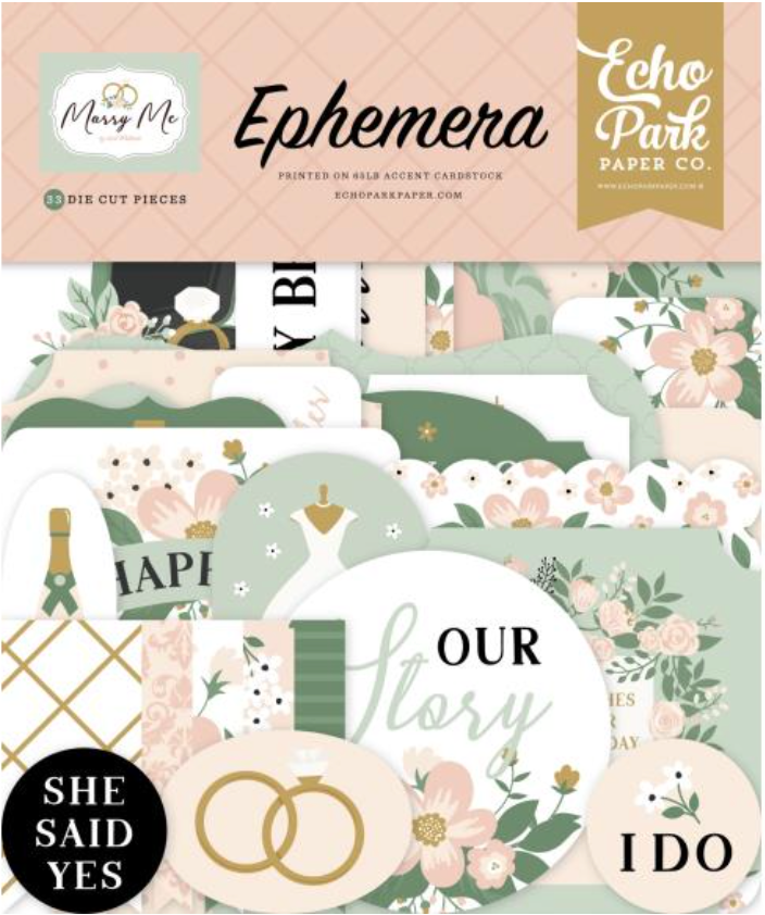 Echo Park Marry Me Icons Ephemera {B622}