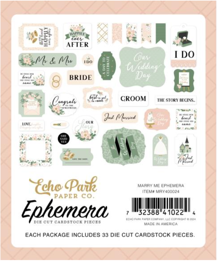 Echo Park Marry Me Icons Ephemera {B622}