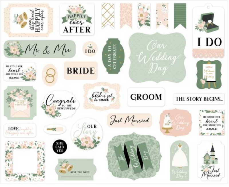 Echo Park Marry Me Icons Ephemera {B622}