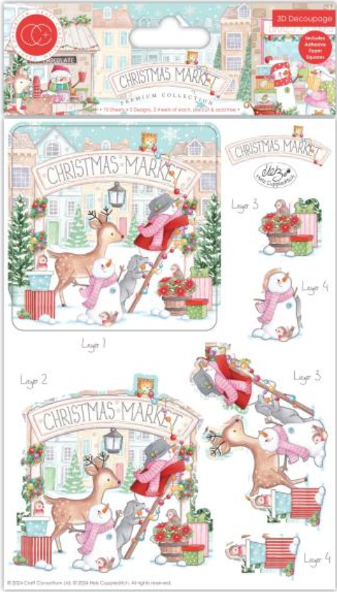 Craft Consortium Christmas Market 3D Decoupage Sheets {B307}