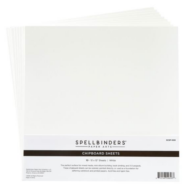 Spellbinders 12x12 White Chipboard Sheets {B20}