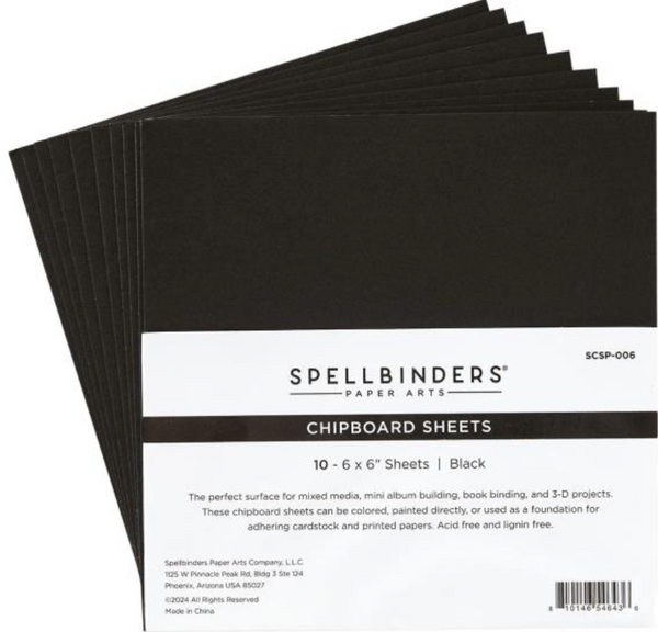 Spellbinders 6x6 Black Chipboard Sheets {B322}