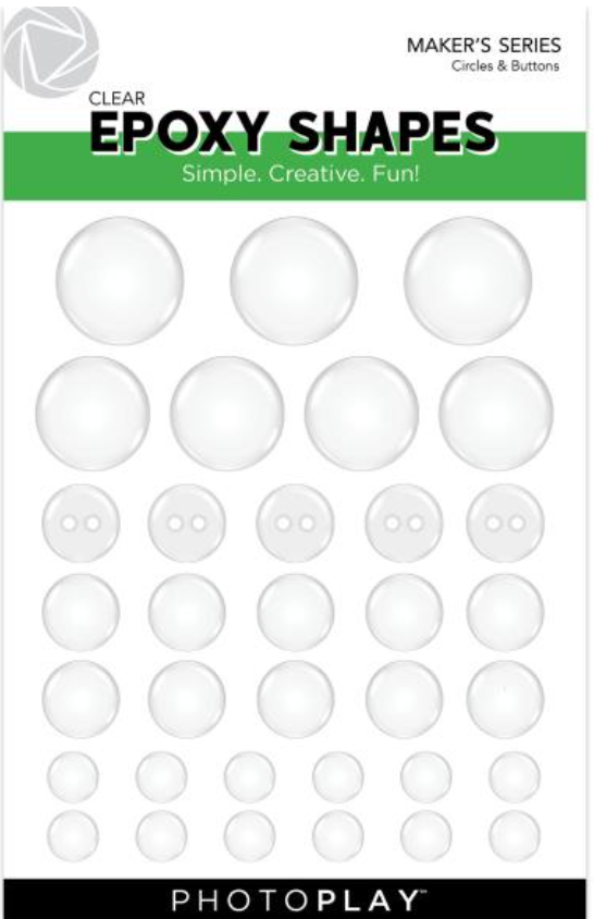 Photo Play Circles & Buttons Clear Epoxy Stickers {X126}