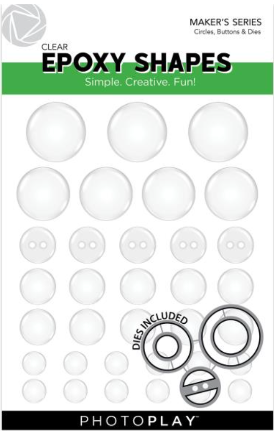 Photo Play Circles & Buttons Clear Epoxy Stickers with Die {X133}