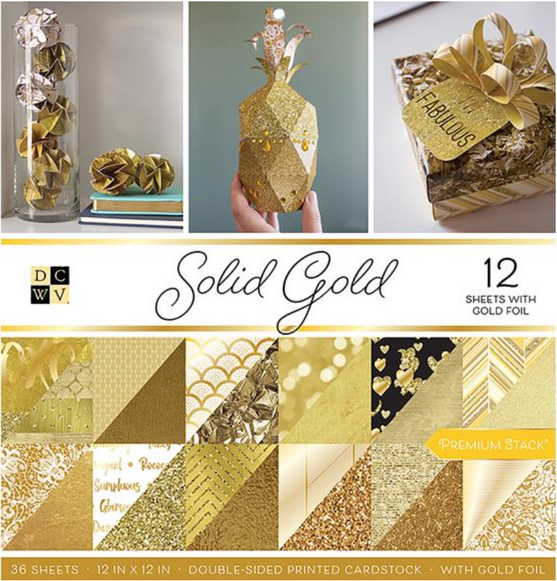 DCWV 12x12 Solid Gold Cardstock Stack {B118}