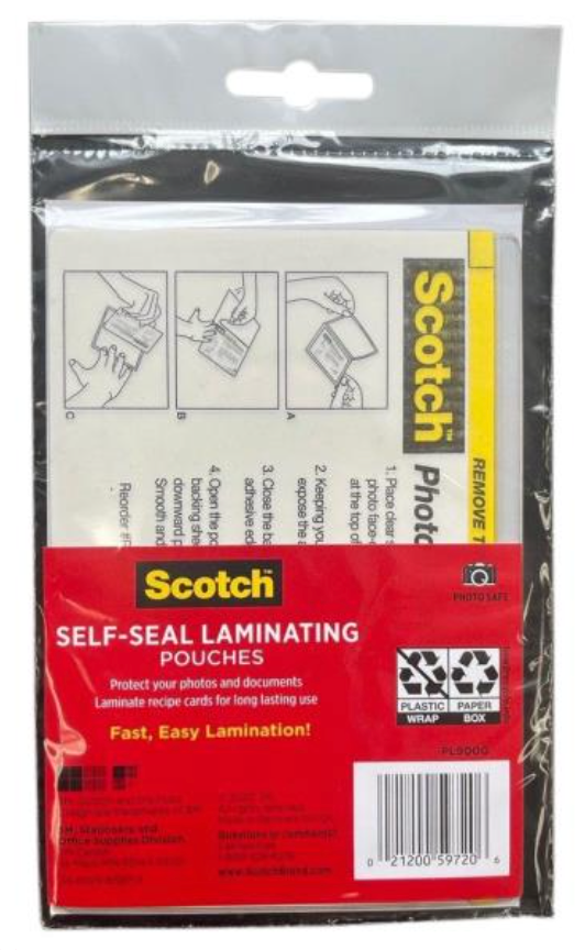 Scotch 4x6 Self-Sealing Laminating Pouches {W02}