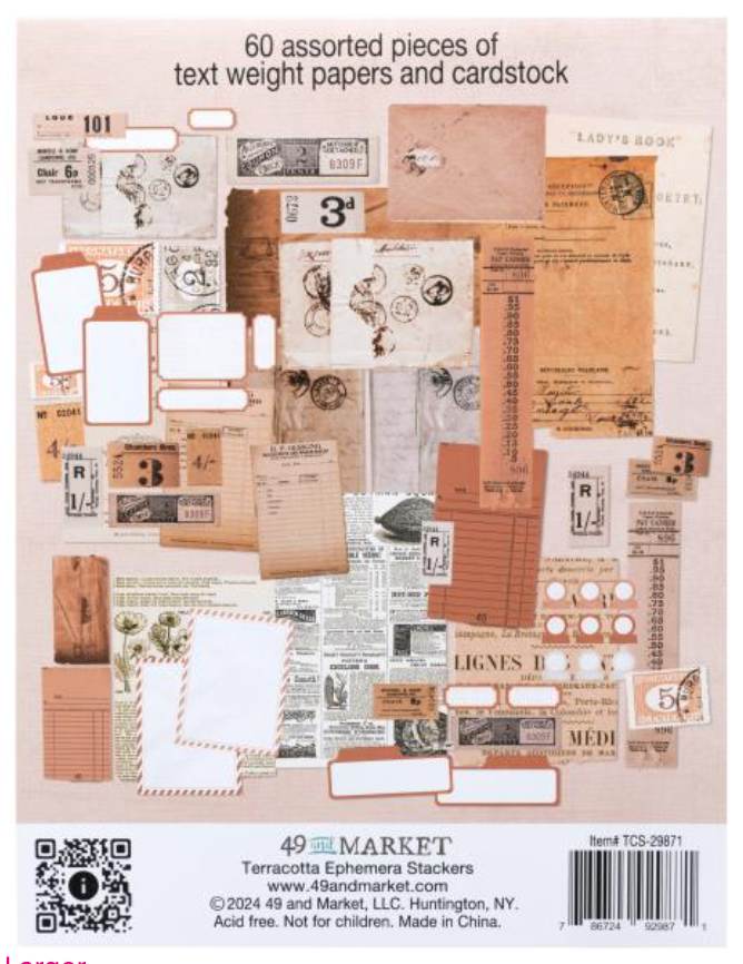 49 and Market Color Swatch Terracotta Ephemera Stackers {B416}