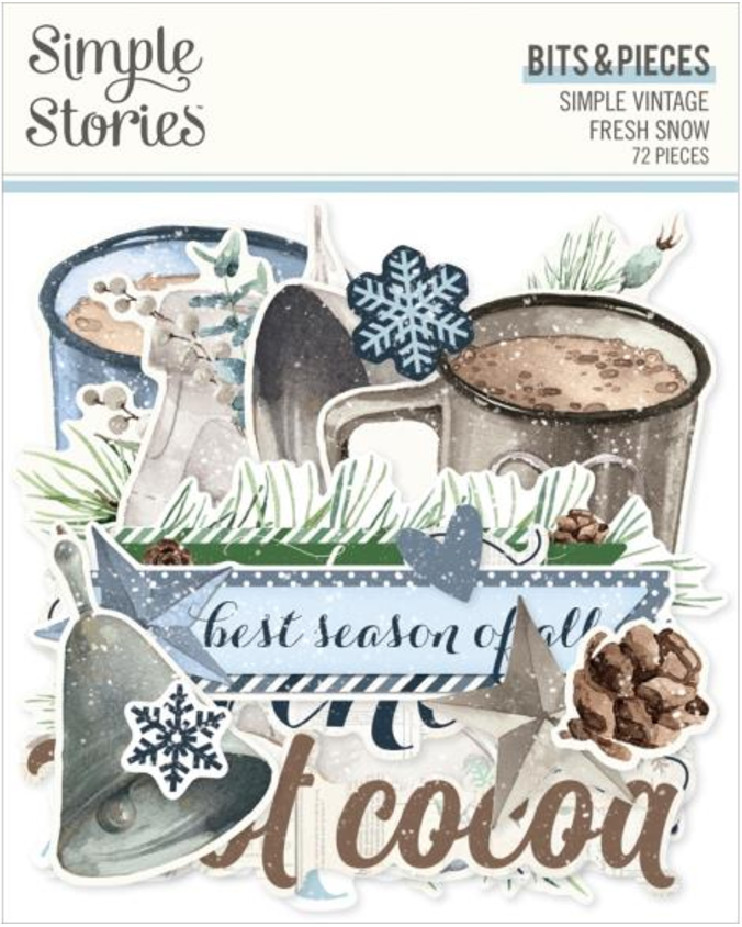 Simple Stories Simple Vintage Fresh Snow Icons Bits & Pieces {D101}