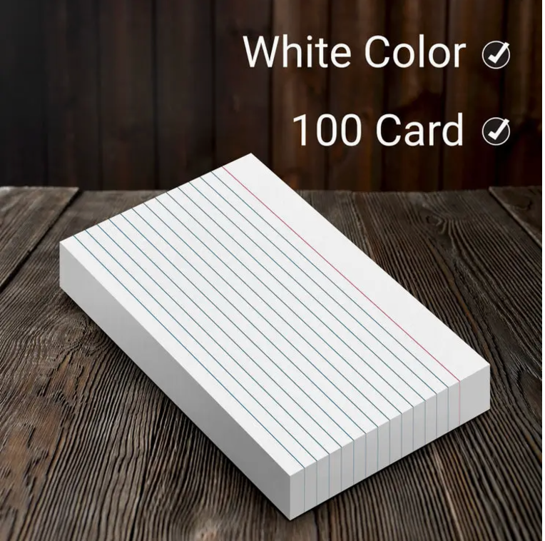 Three Leaf 4x6 White RULED Index Cards {B119}