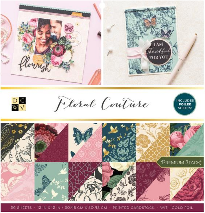 DCWV 12x12 Floral Couture Cardstock Stack {B115}