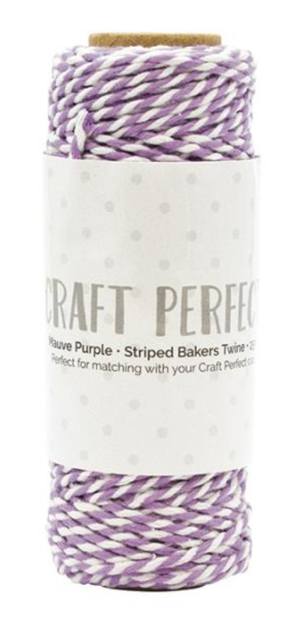 Craft Perfect Mauve Purple Striped Bakers Twine {G195}