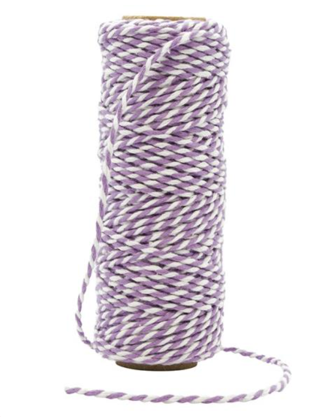 Craft Perfect Mauve Purple Striped Bakers Twine {G195}