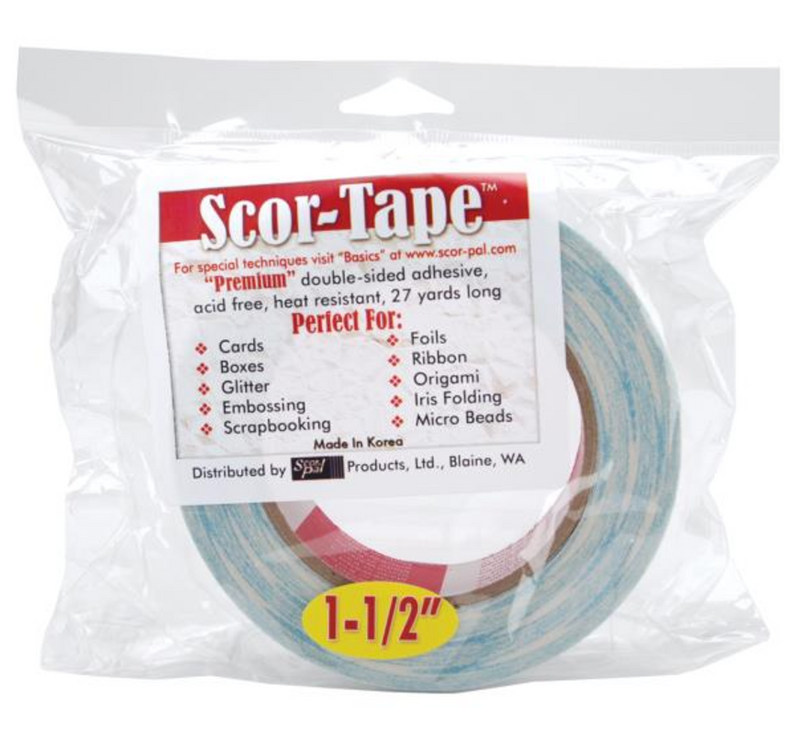 Scor-Tape 1.5"x27yd Clear Double-Sided Adhesive Tape {C43}