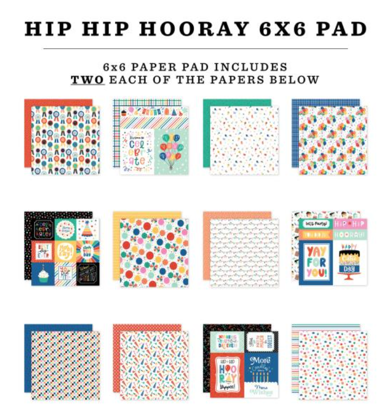 Echo Park 6x6 Hip Hip Hooray Paper Pad {B516}