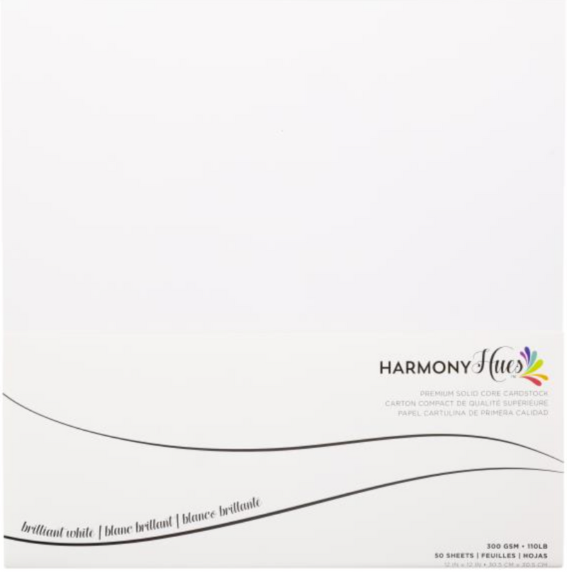 Harmony Hues 12x12 Brilliant White 110lb. Cardstock {B714}